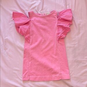 Crewcuts Pink Casual Dress with Ruffled Sleeves